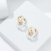 Sweet Simple Style Solid Color Alloy Beaded Plating Inlay Artificial Pearls Women's Earrings main image 5