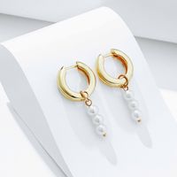 Sweet Simple Style Solid Color Alloy Beaded Plating Inlay Artificial Pearls Women's Earrings main image 6