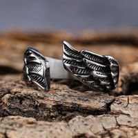 Punk Cool Style Wings 304 Stainless Steel Men'S Open Ring main image 1
