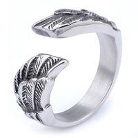 Punk Cool Style Wings 304 Stainless Steel Men'S Open Ring sku image 1