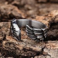 Punk Cool Style Wings 304 Stainless Steel Men'S Open Ring main image 5