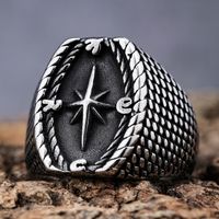 Hip-Hop Punk Compass 304 Stainless Steel Men'S Rings main image 1