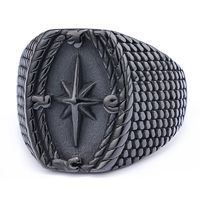 Hip-Hop Punk Compass 304 Stainless Steel Men'S Rings main image 5