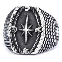 Hip-Hop Punk Compass 304 Stainless Steel Men'S Rings main image 4