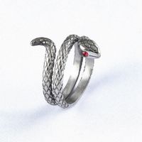 Hip-Hop Rock Streetwear Snake 304 Stainless Steel Polishing Inlay Zircon Unisex Rings sku image 5