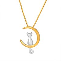 Cute Cat Titanium Steel Plating 18k Gold Plated Pendant Necklace main image 6