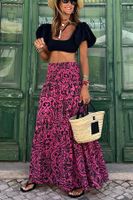 Summer Streetwear Flower 4-way Stretch Fabric Polyester Maxi Long Dress Skirts main image 3