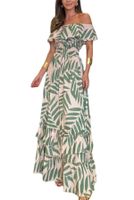 Women's Regular Dress Casual Elegant Boat Neck Printing Sleeveless Printing Maxi Long Dress Holiday Street main image 4