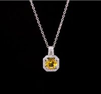 Ig Style Polygon Copper Inlay Zircon Pendant Necklace sku image 8