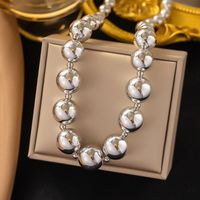 304 Stainless Steel Gold Plated Silver Plated Exaggerated Cool Style Plating Ball Necklace main image 4