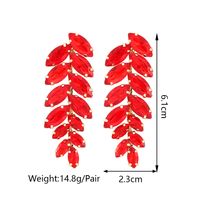1 Pair Elegant Luxurious Leaf Plating Inlay Copper Alloy Glass Drop Earrings main image 2