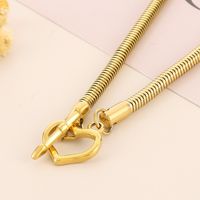 Stainless Steel Titanium Steel 18K Gold Plated Retro Cool Style Plating Heart Shape Pendant Necklace main image 2