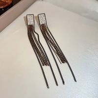 Fashion Geometric Copper Tassel Artificial Pearls Drop Earrings 1 Pair sku image 4