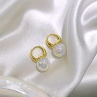1 Paar Süß Einfarbig Perlen Inlay Kupfer Perle Vergoldet Ohrringe main image 6
