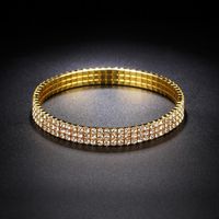 Señora Ronda Aleación Enchapado Embutido Diamantes De Imitación Circón Chapado En Oro Plateado Mujeres Calcetín sku image 1