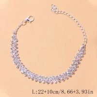 Wholesale Jewelry Beach Solid Color Alloy Rhinestones Silver Plated Anklet main image 3