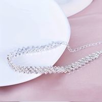 Wholesale Jewelry Beach Solid Color Alloy Rhinestones Silver Plated Anklet main image 4