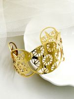 Retro French Style Flower 304 Stainless Steel 14K Gold Plated Bangle In Bulk main image 1
