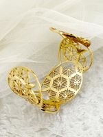 Retro French Style Flower 304 Stainless Steel 14K Gold Plated Bangle In Bulk main image 3