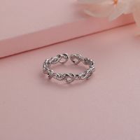 Simple Style Heart Shape Copper Plating Hollow Out Open Ring main image 4