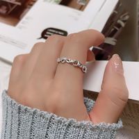 Simple Style Heart Shape Copper Plating Hollow Out Open Ring main image 1