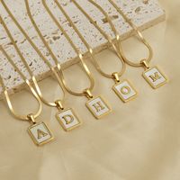 Stainless Steel 18K Gold Plated Casual French Style Plating Inlay Letter Shell Pendant Necklace main image 5