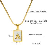 Stainless Steel 18K Gold Plated Casual French Style Plating Inlay Letter Shell Pendant Necklace sku image 1