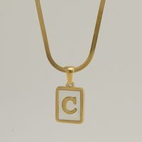 Stainless Steel 18K Gold Plated Casual French Style Plating Inlay Letter Shell Pendant Necklace sku image 3