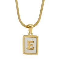 Stainless Steel 18K Gold Plated Casual French Style Plating Inlay Letter Shell Pendant Necklace sku image 5