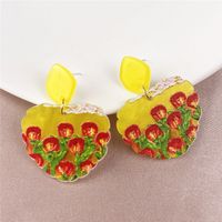 Ig Style Retro Flower Arylic Women's Drop Earrings sku image 3