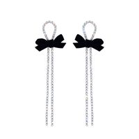 Simple Style Bow Knot Metal Inlay Rhinestones Women's Drop Earrings main image 4