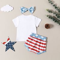 Mignon Lettre Drapeau Américain Impression Coton Bébé Vêtements Ensembles main image 3