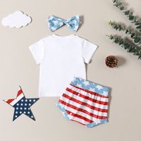 Süß Brief Amerikanische Flagge Drucken Baumwolle Baby Kleidung Sets main image 3