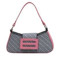 Women's Small All Seasons Pu Leather Color Block Streetwear Square Magnetic Buckle Underarm Bag sku image 1