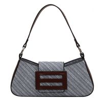 Women's Small All Seasons Pu Leather Color Block Streetwear Square Magnetic Buckle Underarm Bag sku image 2