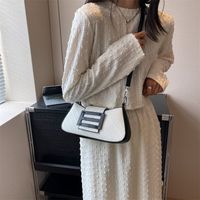 Women's Small All Seasons Pu Leather Color Block Streetwear Square Magnetic Buckle Underarm Bag main image 2