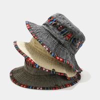 Unisex Ethnic Style Geometric Wide Eaves Bucket Hat main image 1