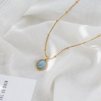 Vintage Style Solid Color Titanium Steel Plating 18k Gold Plated Pendant Necklace main image 3
