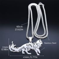 304 Stainless Steel Gold Plated Gothic Hip-Hop Hollow Out Cat Pendant Necklace Long Necklace main image 4