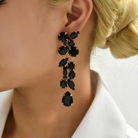 Y2k Retro Exaggerated Geometric Copper Alloy Irregular Inlay Artificial Gemstones Women's Drop Earrings main image 5