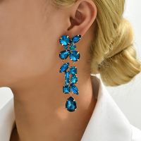 Y2k Retro Exaggerated Geometric Copper Alloy Irregular Inlay Artificial Gemstones Women's Drop Earrings main image 10