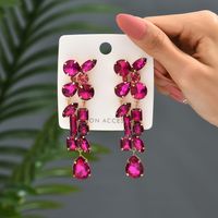 Y2k Retro Exaggerated Geometric Copper Alloy Irregular Inlay Artificial Gemstones Women's Drop Earrings sku image 5