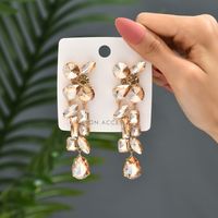 Y2k Retro Exaggerated Geometric Copper Alloy Irregular Inlay Artificial Gemstones Women's Drop Earrings sku image 8