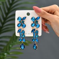 Y2k Retro Exaggerated Geometric Copper Alloy Irregular Inlay Artificial Gemstones Women's Drop Earrings sku image 2