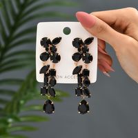 Y2k Retro Exaggerated Geometric Copper Alloy Irregular Inlay Artificial Gemstones Women's Drop Earrings sku image 9