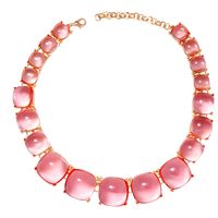Elegant Round Alloy Three-dimensional Inlay Resin Women's Necklace sku image 5