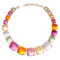 Elegant Round Alloy Three-dimensional Inlay Resin Women's Necklace sku image 6