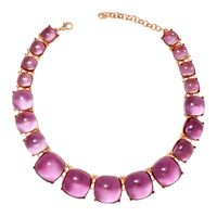 Elegant Round Alloy Three-dimensional Inlay Resin Women's Necklace sku image 7