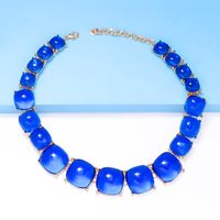 Elegant Round Alloy Three-dimensional Inlay Resin Women's Necklace main image 4