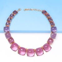 Elegant Round Alloy Three-dimensional Inlay Resin Women's Necklace main image 3